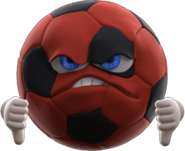 Angry ball with deluxe club colour thumbs down